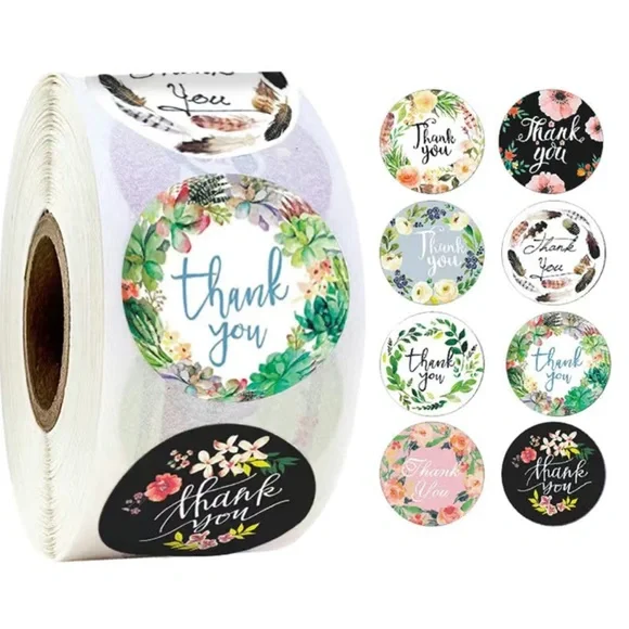 250 Thank You Stickers Mail Office Business Gifts Shipping Labels Crafts
