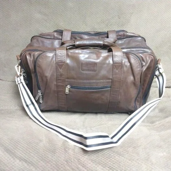 ❤️TUMI Brown Commuter Expandable Duffle Carry-on Multi Compartment Bag 24
