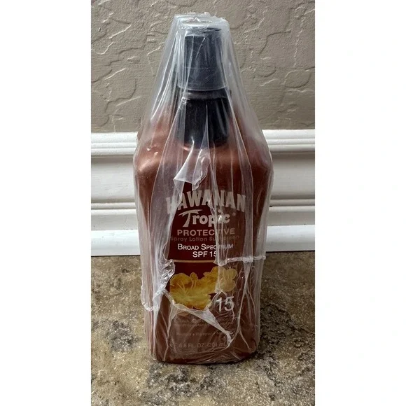 3 Bottles Hawaiian Tropic Protective Spray Lotion Sunscreen SPF 15