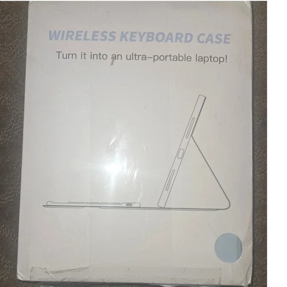 Wireless Keyboard Case Turn Tablet 10th gen Laptop Lt Blue w Pencil Holder