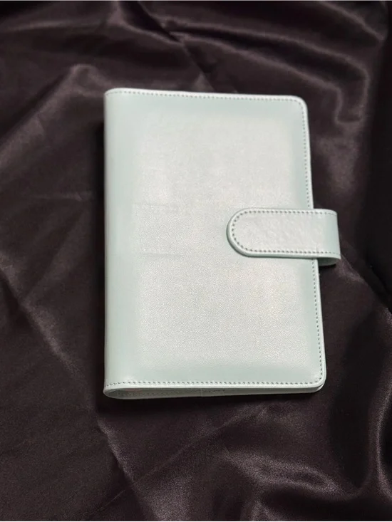 Mint Leather Organizer Notebook Cover/ Budget Binder A6