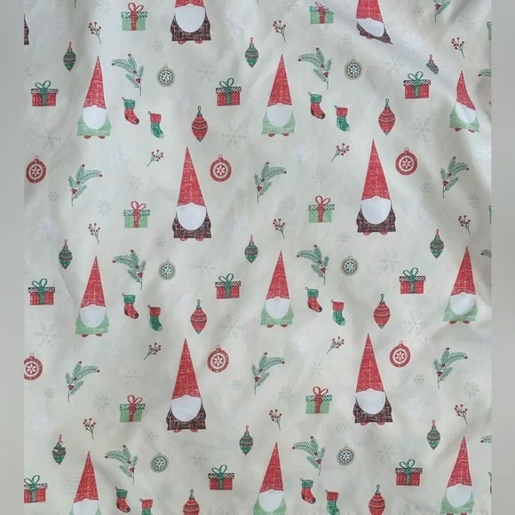 Finch And Robin Christmas Gnomes Full Flat Sheet Pillowcase Kitsch Cutter Fabric