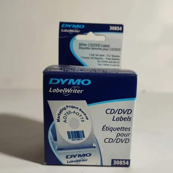 Dymo Cd/dvd Label (30854) 1 Roll 160 labels 2 1/4 Diameter