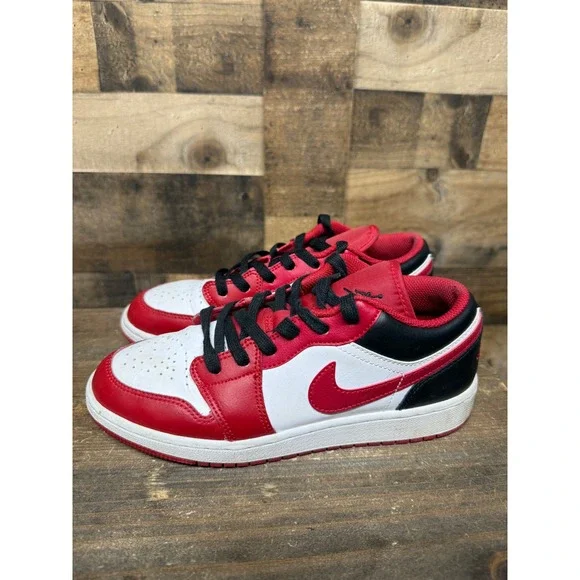 Nike Air Jordan 1 Low Chicago Home Gym Red White Black 553560-163 Mens Boys 6Y