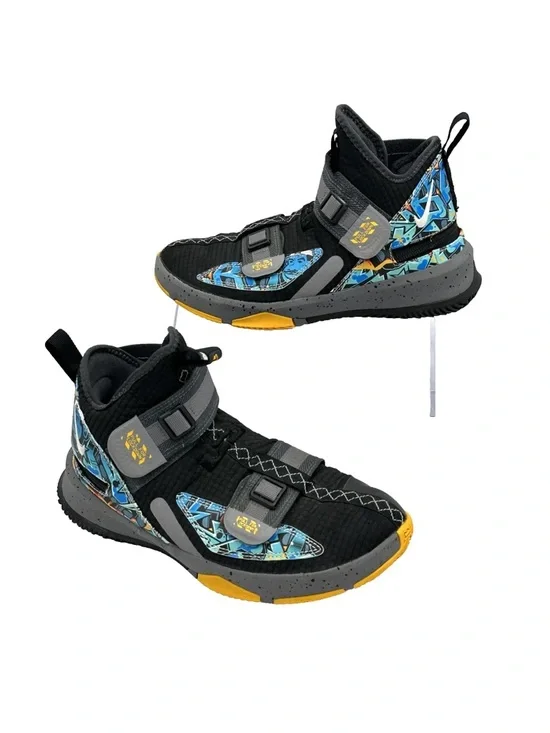 Nike LeBron Shoes Youth Size 7Y Black Graffiti Strap Basketball Kids CJ1317-070