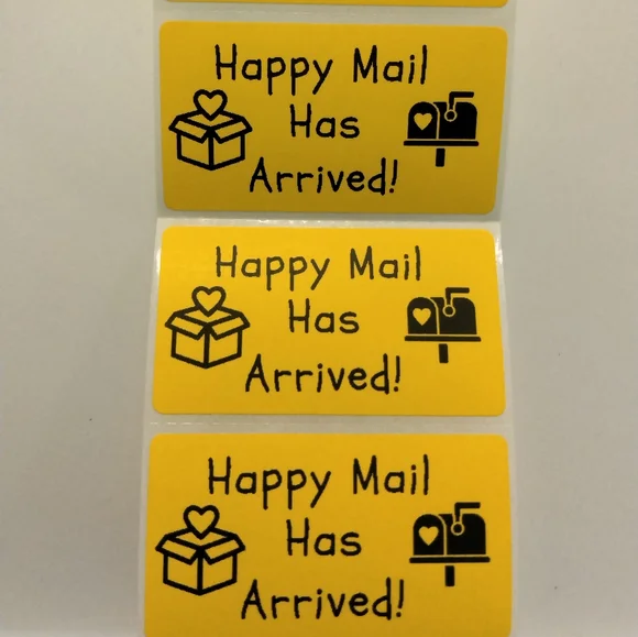 💙100 Happy Mail- Shipping Labels Thermal Packaging Stickers 2.25