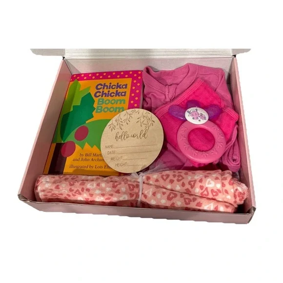 Baby Shower Gift,‎ Newborn Essentials Present; Book, Outfit 3M, Lovey & More