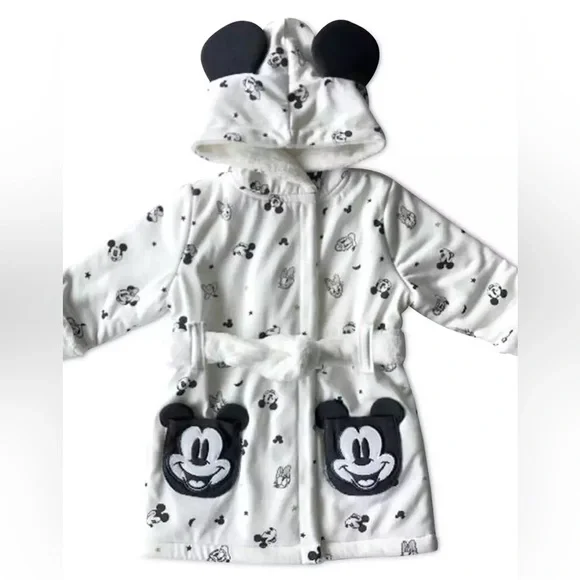 Disney Baby Mickey and Minnie‎ Mouse Daisy and Donald Duck Plush Bath Robe 6-9 M