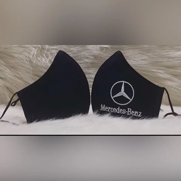 5 Pack Embroidered Black Face Mask
