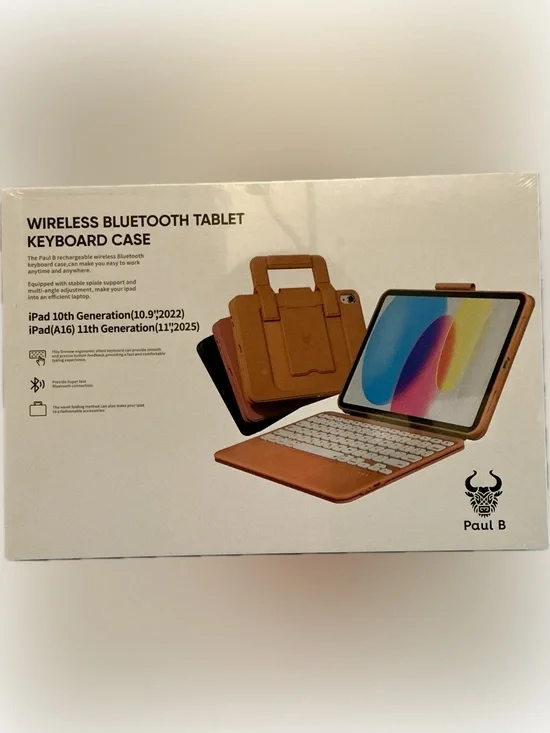NEW Paul B Wireless Bluetooth Keyboard Case for iPad 10th/11th Gen