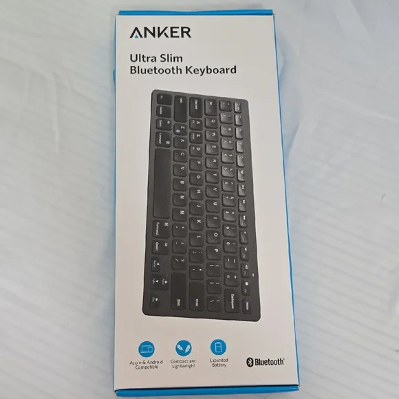 Anker Ultra Slim Bluetooth Keyboard - Black and Blue