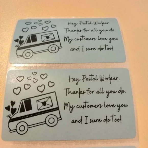 💙100 Hey Postal Worker- Shipping Labels Thermal Packaging Stickers 2.25