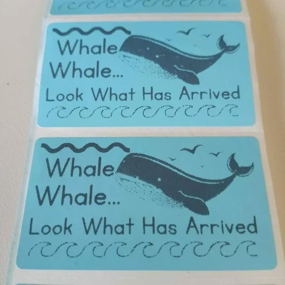 💙100 Whale Whale- Shipping Labels Thermal Packaging Stickers 2.25