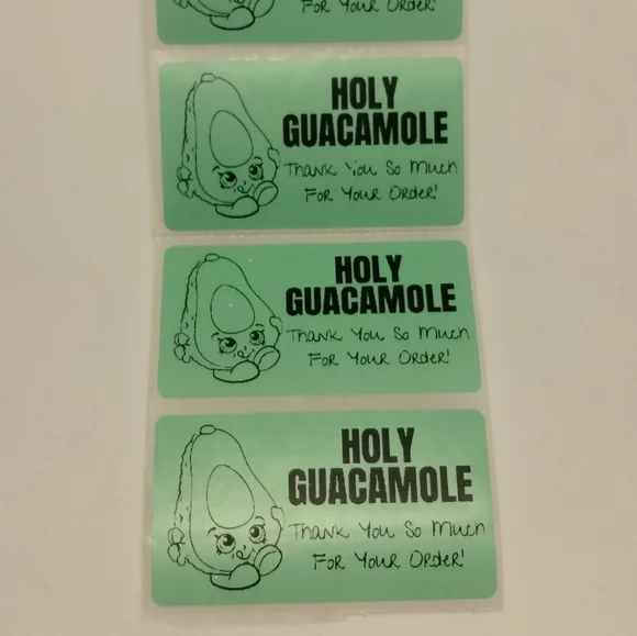 💙100 Holy Guacamole- Shipping Labels Thermal Packaging Stickers 2.25