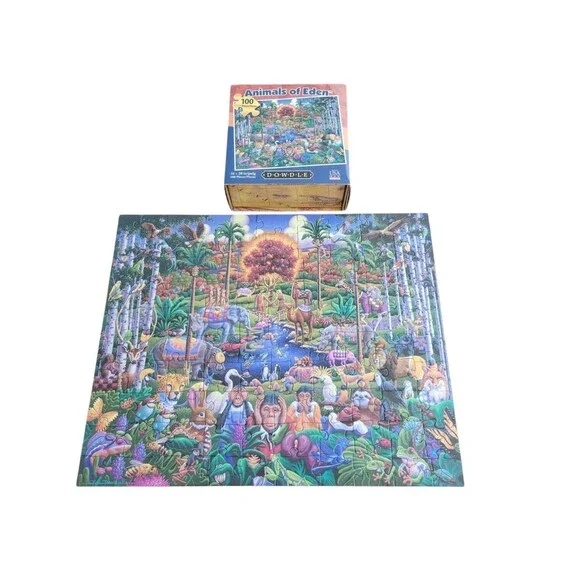 ANIMALS OF EDEN BY ERIC DOWDLE Complete 100 Piece Jigsaw Children's Puzzle