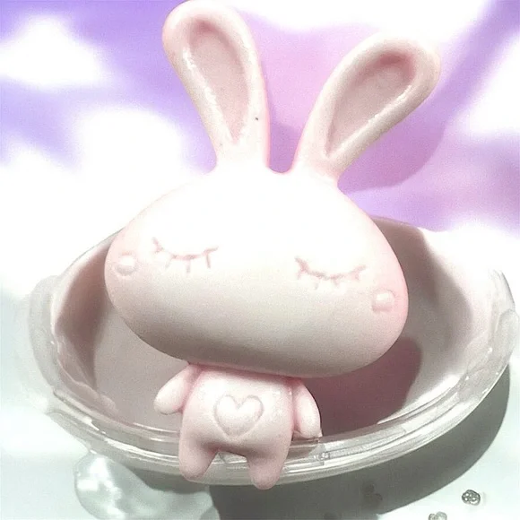 Rose scented bunny SOAP handmade 3x1.5 inch 3.5oz shea butter & coconut oil