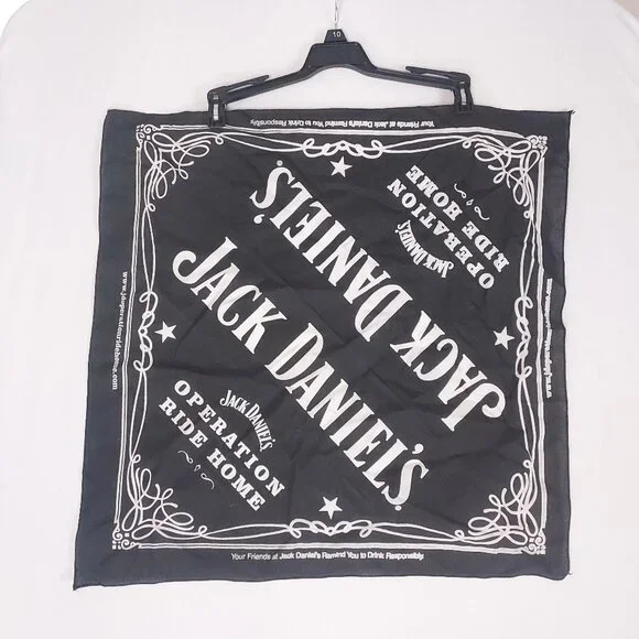 Jack Daniels Bandana Black Old No. 7 Handkerchief Scarf 21