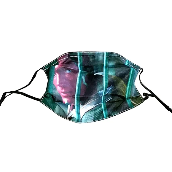 NEW Avengers Vision Face Mask & 2 2.5PM Filters! Movie Anime Facewear Balaclava