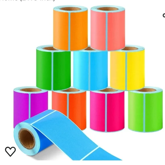 New with tags! Set of 6 colorful rectangle rolls stickers labels 2 x 3
