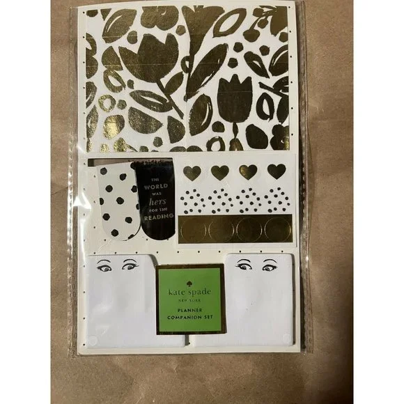 Kate Spade Planner Companion Set Bookmarks Washi Tape Sticky Notes Journal New