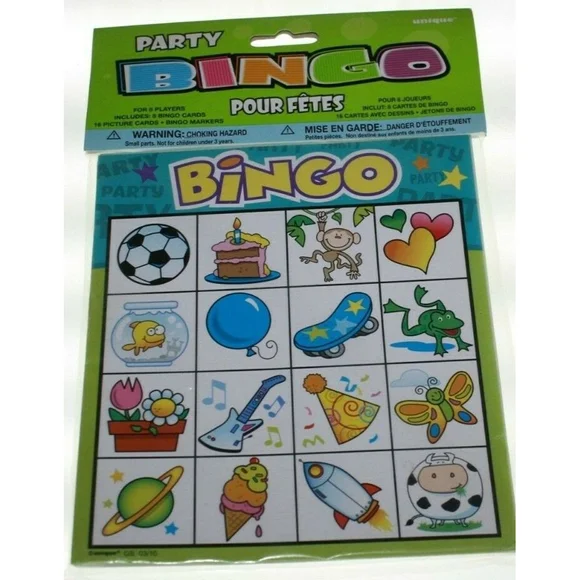 3/$15 Party Bingo Game by Unique, Party Game New Ages 3+ Players