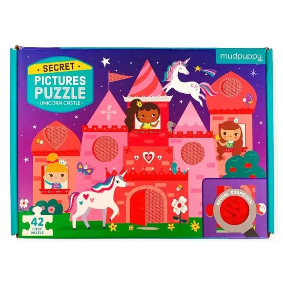 MUDPUPPY Unicorn Princess Jigsaw Puzzle Castle Secret Pictures Surprise