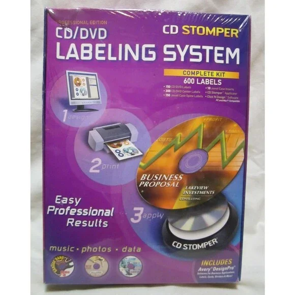 CD Stomper / CD DVD Label Maker / Professional Edition / 600 Labels Included