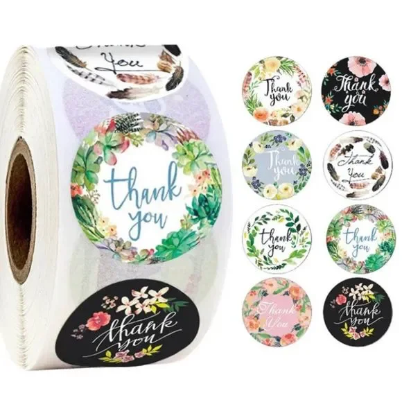 500pcs Thank You Stickers, Labels, Office Stationery Decorative Labels