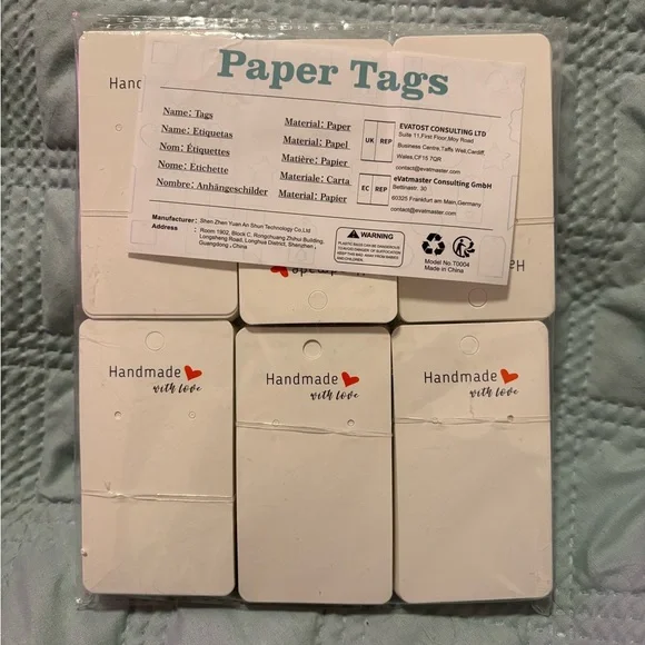 ☀️Handmade Paper Tags with Red Heart (NEW—Over 200 Count)