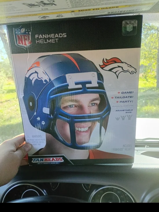 Helmet fan heads broncos game tailgate party 2018
