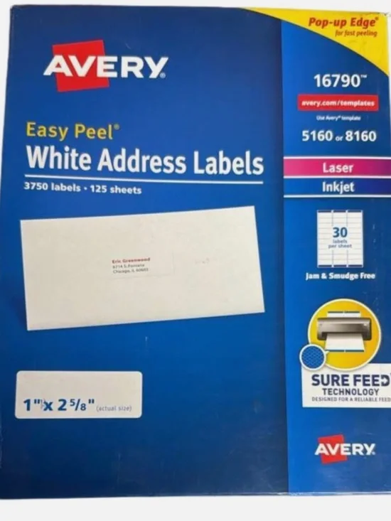 Avery 16790 Easy Peel White Address Labels 1