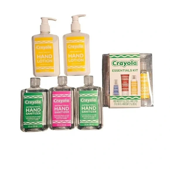 6 Crayola Hand Lotion Hygiene Set Essentials‎ Kit Lemon Teacher Gift Stocking