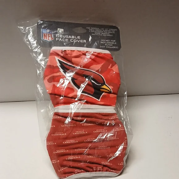NFL Cardinals Reusable Face Cover 2pack set NWT