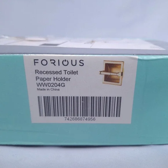 FORIOUS Recessed Toilet‎ Paper Holder WW0204G Brass Finish Wall Mount Gold New