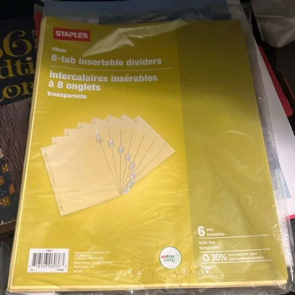 Staples 8-tab insertable dividers