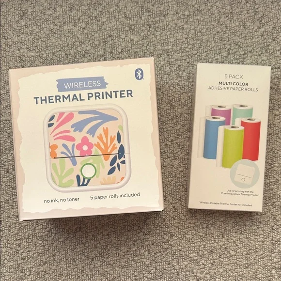 Wireless Thermal Printer w 5 pk. Multi Color Paper