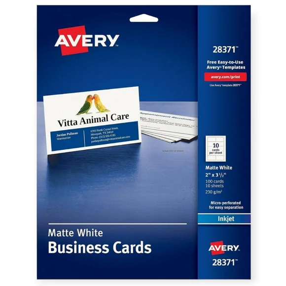 AVERY Matte White Business Cards