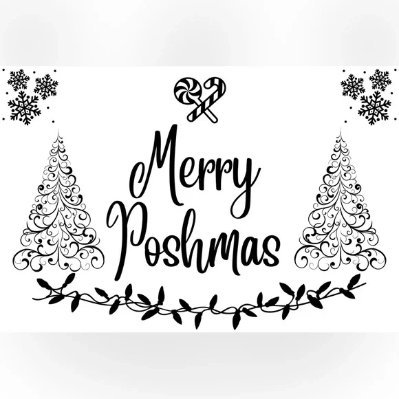 🌺50 Merry Poshmas Thermal Labels