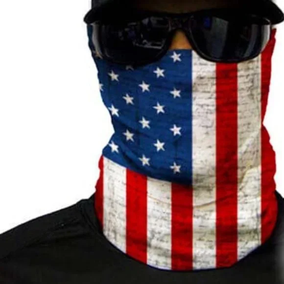 Mens Neck Gaiter American Flag SA Mask Headband Face Shield Wrap Adult