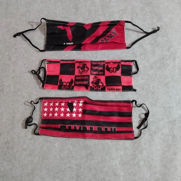 Red and Black Tampa Bay Face Masks Set Football NFL