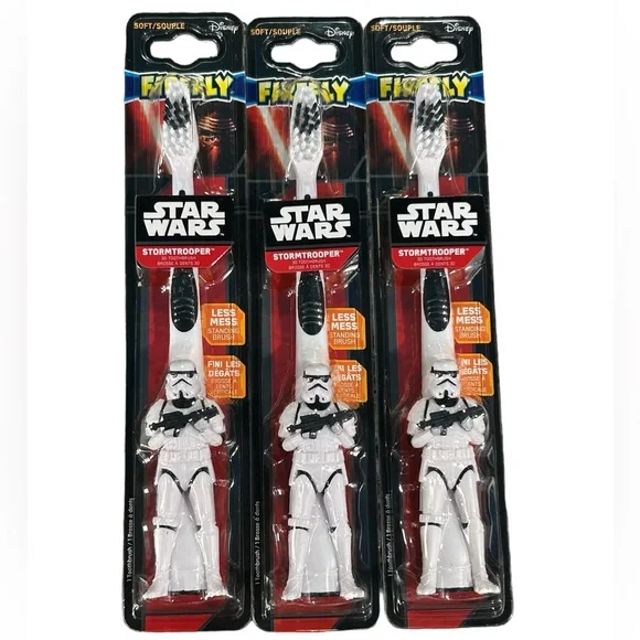 3 Disney & Firefly Star Wars Stormtroopers Soft Toothbrushes Set