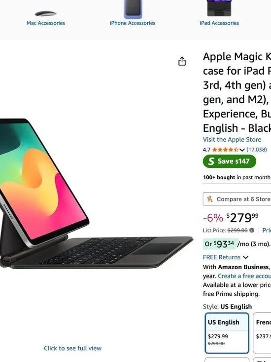 Apple Magic Keyboard for iPad (BLACK)