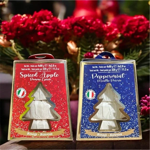 Scented Soap Set - Spiced Apple & Peppermint 8 pc Total Made In Italy