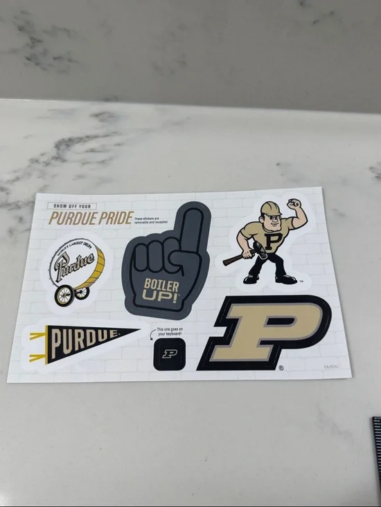 Purdue University Sticker Sheet - Black & Gold