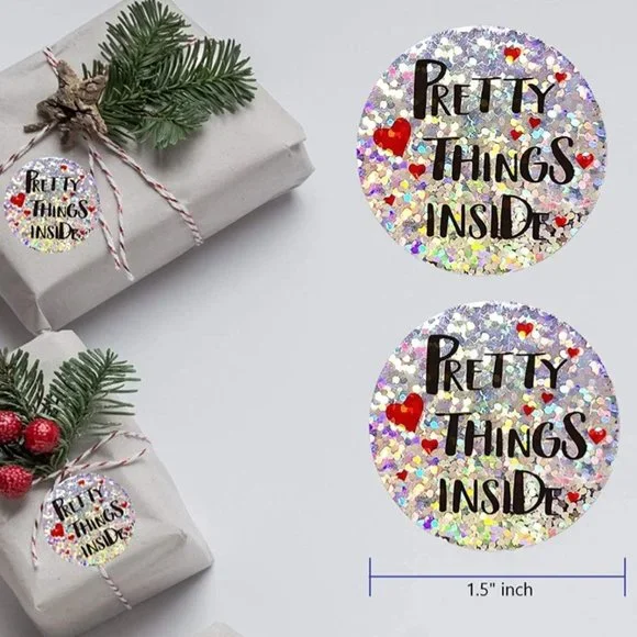150 PRETTY THINGS INSIDE Stickers Holographic Dots 1.5
