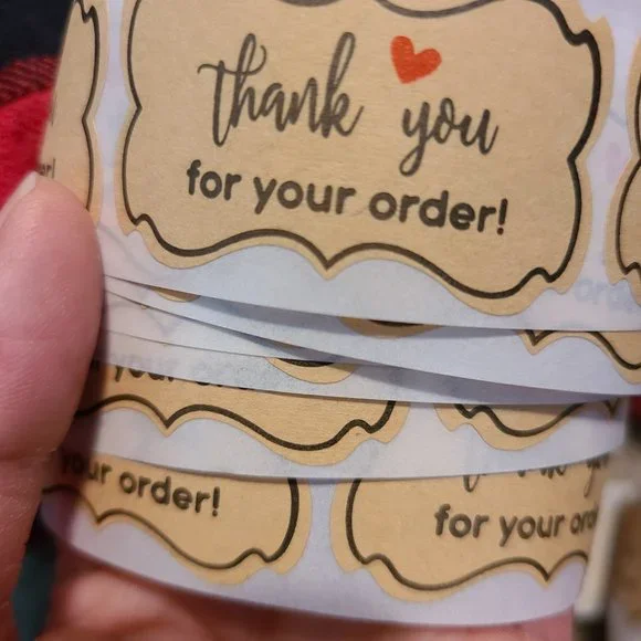 150 THANK YOU FOR YOUR ORDER Kraft Sticker 2