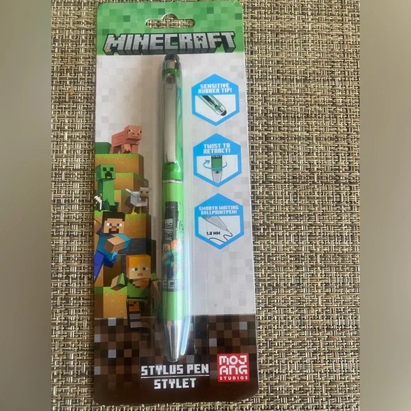 Minecraft Green Stylus Pen with Ballpoint - Mojang