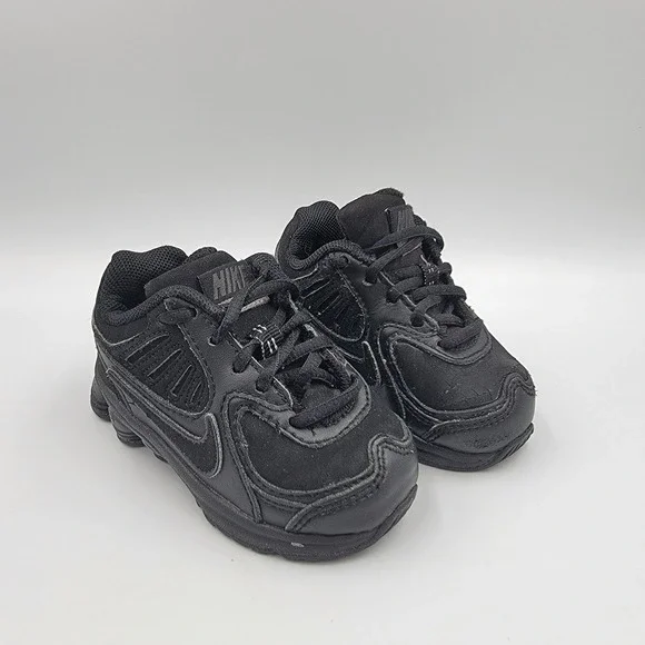 Y2k Nike Shox 2010 TD Toddler Size 5C Triple Black Running Shoes Sneakers Read