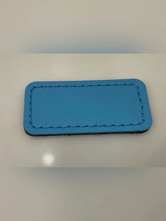 NEW Tumi Extra Small 2” x 15/16” Leather Monogram Patch - MCLAREN ELECTRIC BLUE