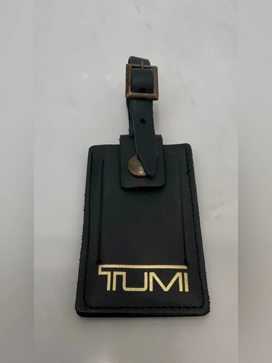 NEW Tumi ALPHA Leather Luggage Name Tag Buckle - SOLID FOREST GREEN